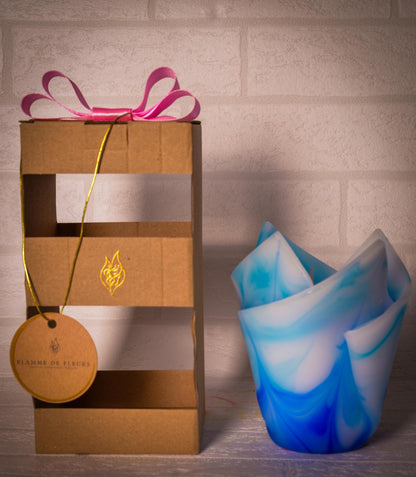 Kwiatowa, geometryczna, minimalistyczna, morska, ręcznie robiona świeca zapachowa - pomysł na prezent:  wnętrze domu, ozdoba, relax - 180h