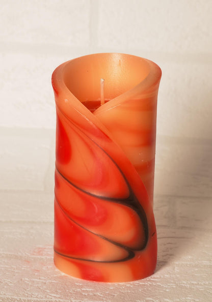 Ognista, kwiatowa, geometryczna, ręcznie robiona świeca zapachowa -  prezent: dla niej i dla niego, Walentynki, Dzień Matki - 40h, pudełko