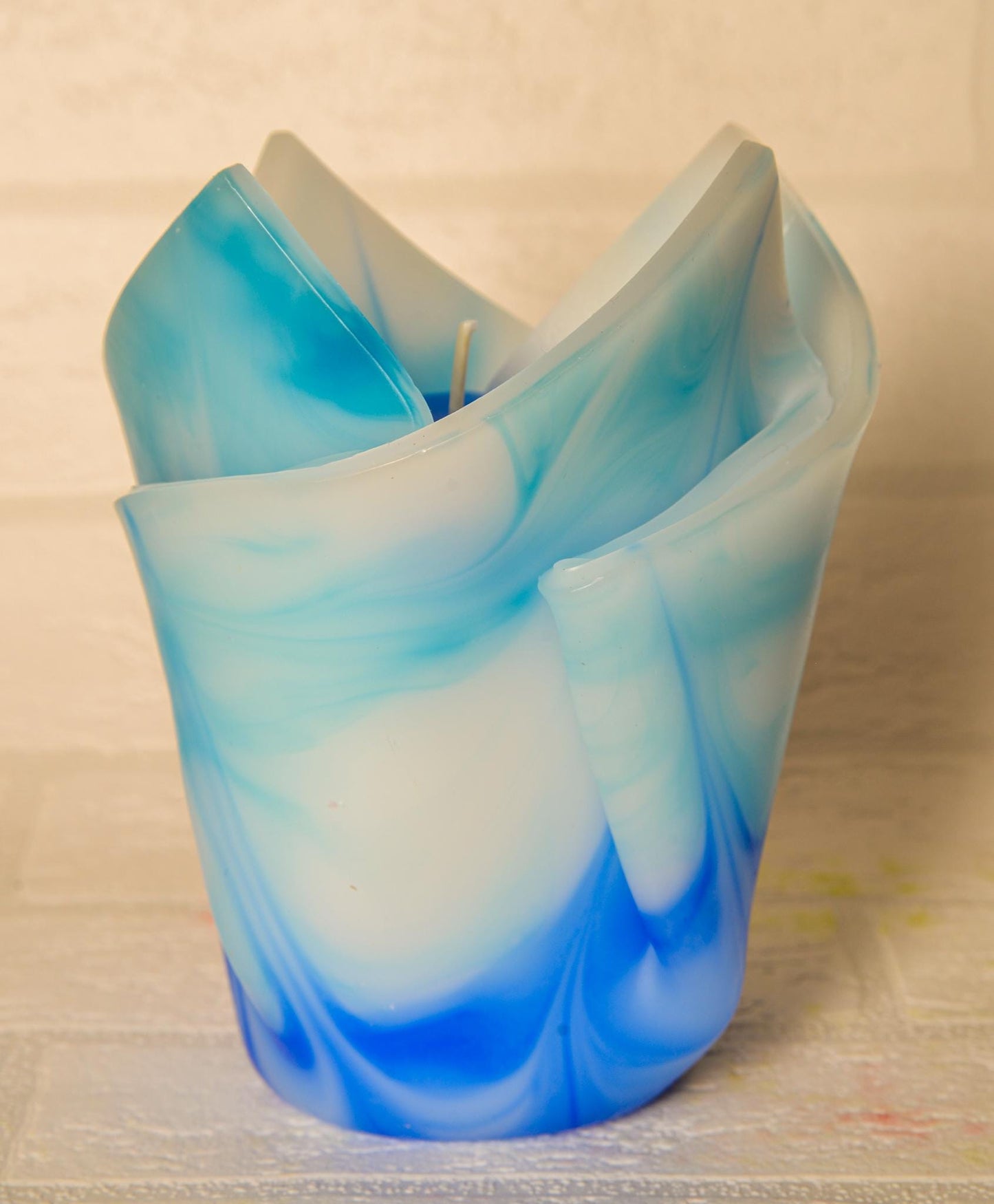 Kwiatowa, geometryczna, minimalistyczna, morska, ręcznie robiona świeca zapachowa - pomysł na prezent:  wnętrze domu, ozdoba, relax - 180h