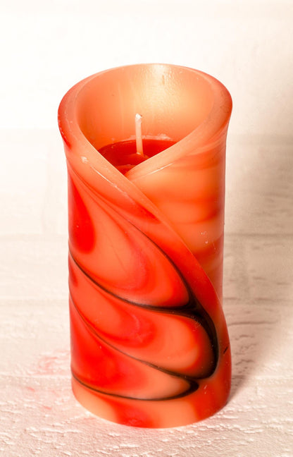 Ognista, kwiatowa, geometryczna, ręcznie robiona świeca zapachowa -  prezent: dla niej i dla niego, Walentynki, Dzień Matki - 40h, pudełko