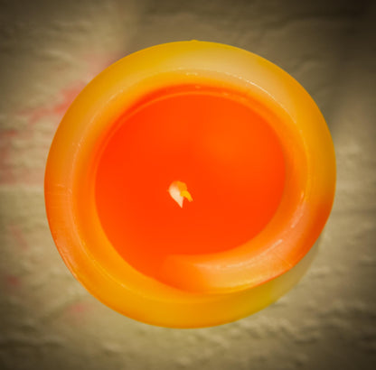 Kwiatowa, geometryczna, kolorowa, ręcznie robiona świeca zapachowa - ozdoba tarasu, Dzień Matki, dla niej - 40h, pudełko prezentowe