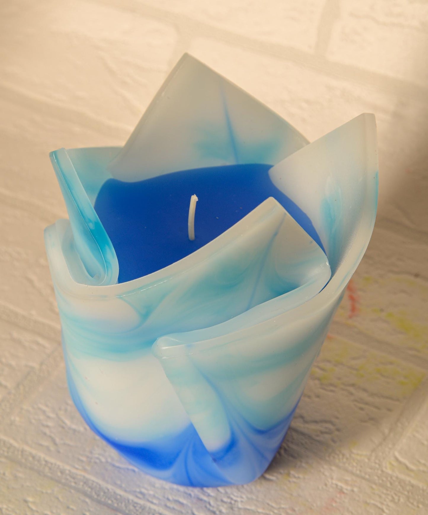 Kwiatowa, geometryczna, minimalistyczna, morska, ręcznie robiona świeca zapachowa - pomysł na prezent:  wnętrze domu, ozdoba, relax - 180h