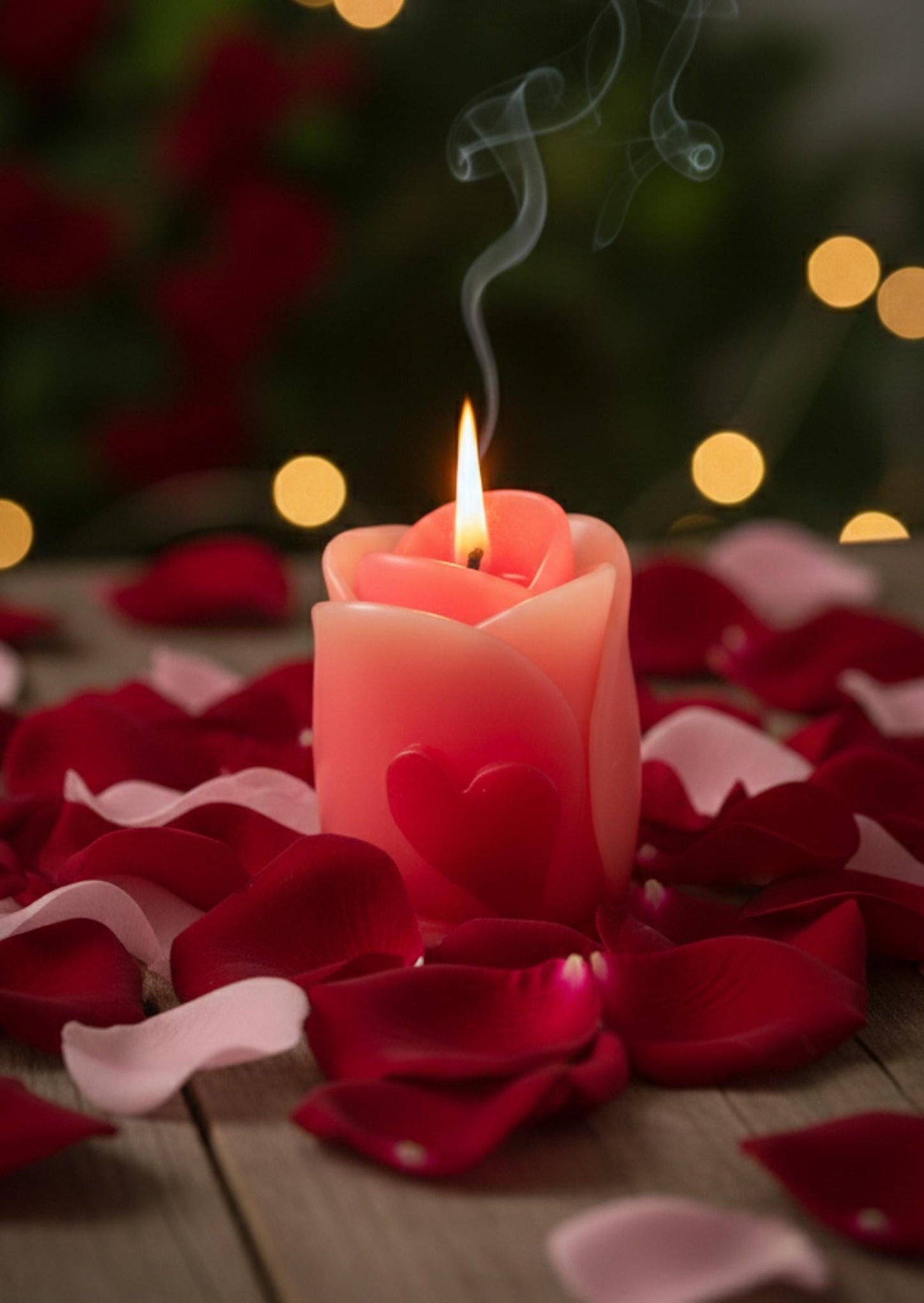 Świeca różyczka ręcznie robiona,  zapachowa, romantyczna z serduszkiem - pomysł na prezent na Walentynki, dla zakochanych i dla niej