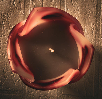 Kwiatowa, geometryczna, minimalistyczna, kolorowa, ręcznie robiona świeca zapachowa - czerwono-biała, patriotyczna, Polska, prezent Święta