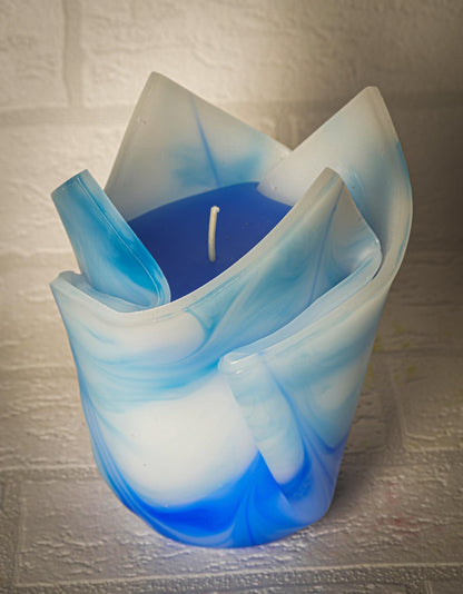 Kwiatowa, geometryczna, minimalistyczna, morska, ręcznie robiona świeca zapachowa - pomysł na prezent:  wnętrze domu, ozdoba, relax - 180h