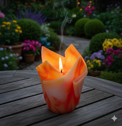 Kwiatowa, geometryczna, minimalistyczna, kolorowa, ręcznie robiona świeca zapachowa - , relax - 180h