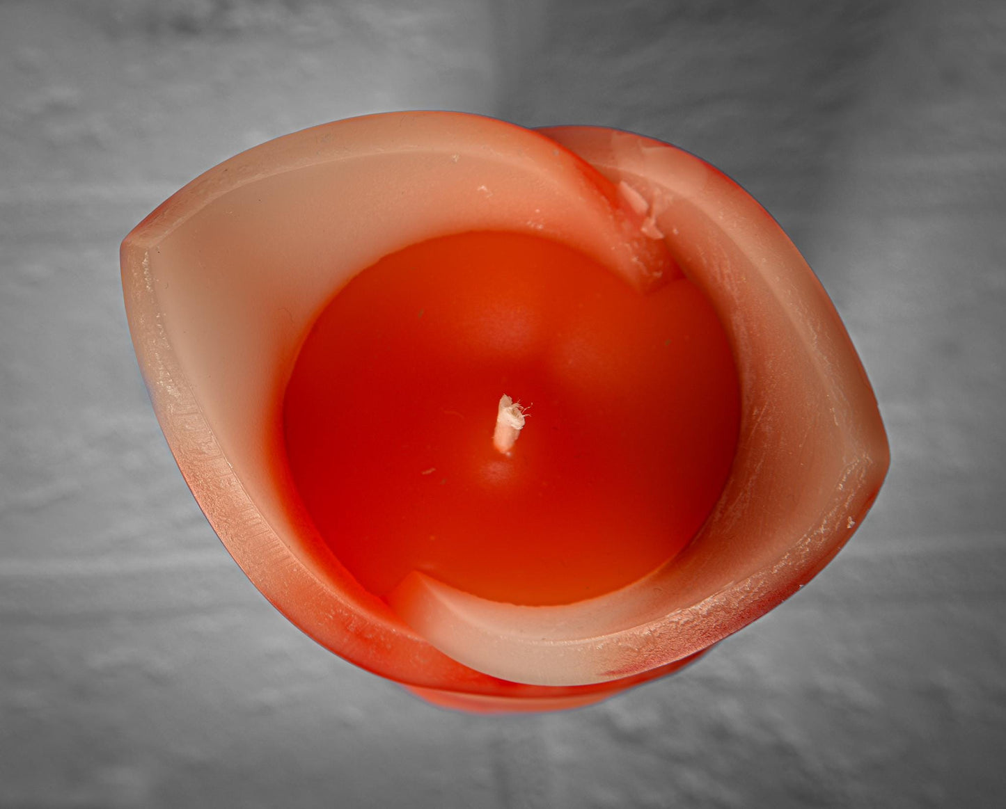 Świeca kielich kwiatu, geometryczna, zapachowa - pomarańczowo-czerwona -20cm, pudełko prezentowe -ozdoba na stół do domu, pomysł na urodziny