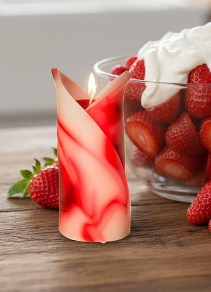 Świeca kielich kwiatu, geometryczna, zapachowa - biało-czerwona - 40h, pudełko prezentowe - pomysł na patriotyczny prezent, Polska